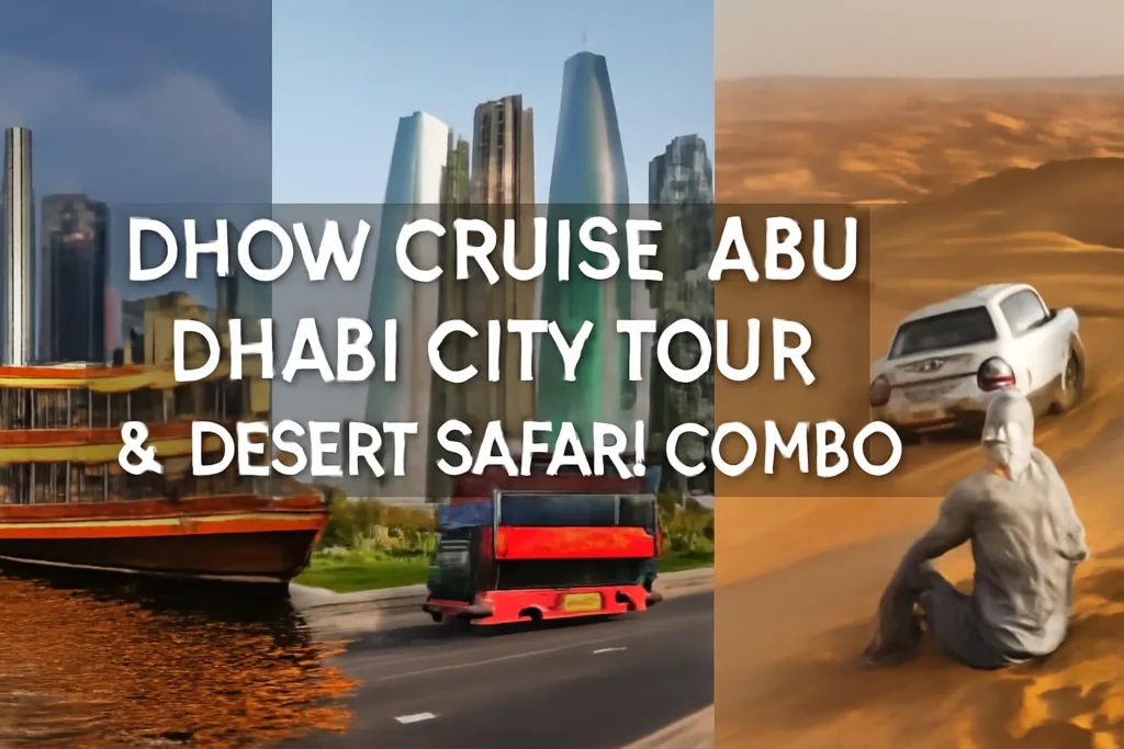 Dhow Cruise, Abu Dhabi City Tour & Desert Safari Combo